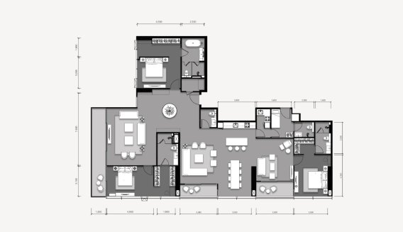 Condominium floor plan, 2 bedrooms in Tait 12 No. 11013 (2D)